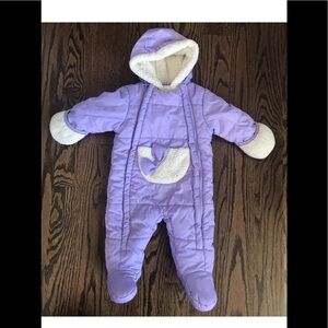 Wippette baby girl down bunting/snowsuit sz 3/6 mo purple